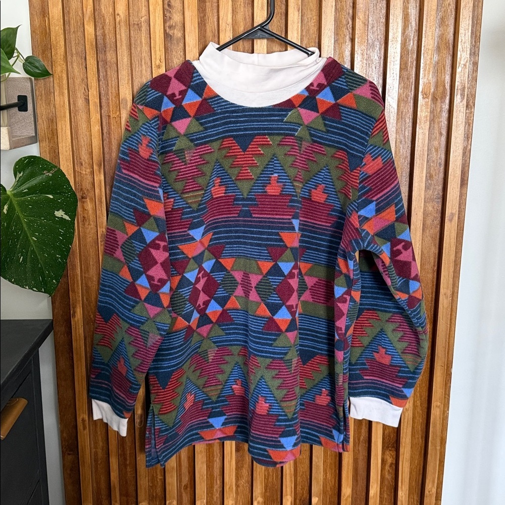 Vintage Blair Sweater Fleece Pullover Long Sleeve Southwestern. Large Unisex - Picture 2 of 10